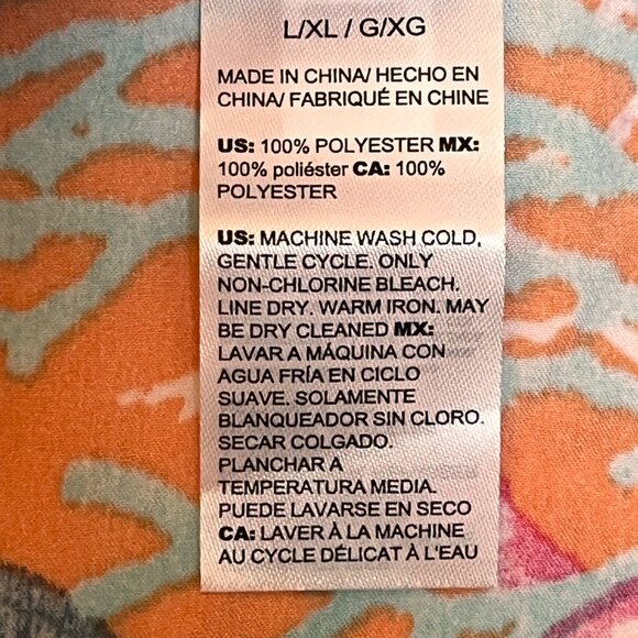 Chicos Kimono Cover Up L / XL Orange Coral Reef Resort‎ Nautical Sea Pockets - Picture 7 of 8
